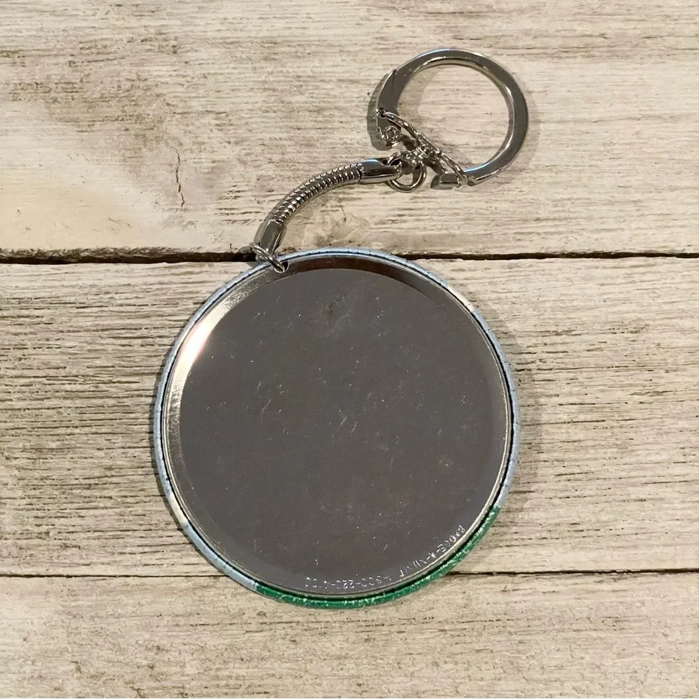 OVER THE HILL Vintage Funny Birthday Round Metal Button Keychain